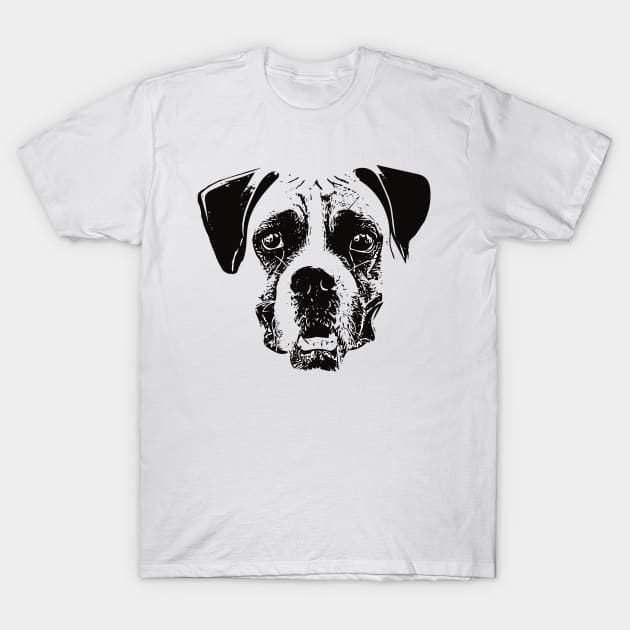 Boxer Dog Face Design - A Boxer Christmas Gift T-Shirt by DoggyStyles